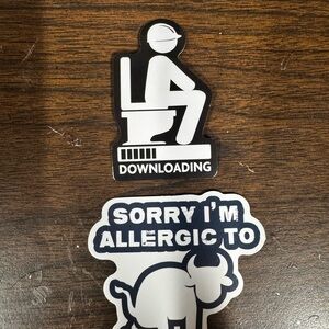 Funny Sticker Set - Downloading and Allergic to Bull